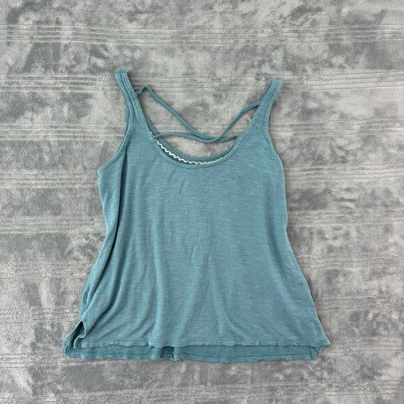 AeropostaleTeal Rayon Embroidered Cropped Boho Tank Top Women's XS - Picture 5 of 11